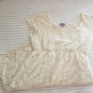 Lace and crochet mini dress